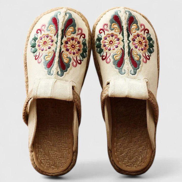 Marousse | Mules fleuries confortables faites à la main