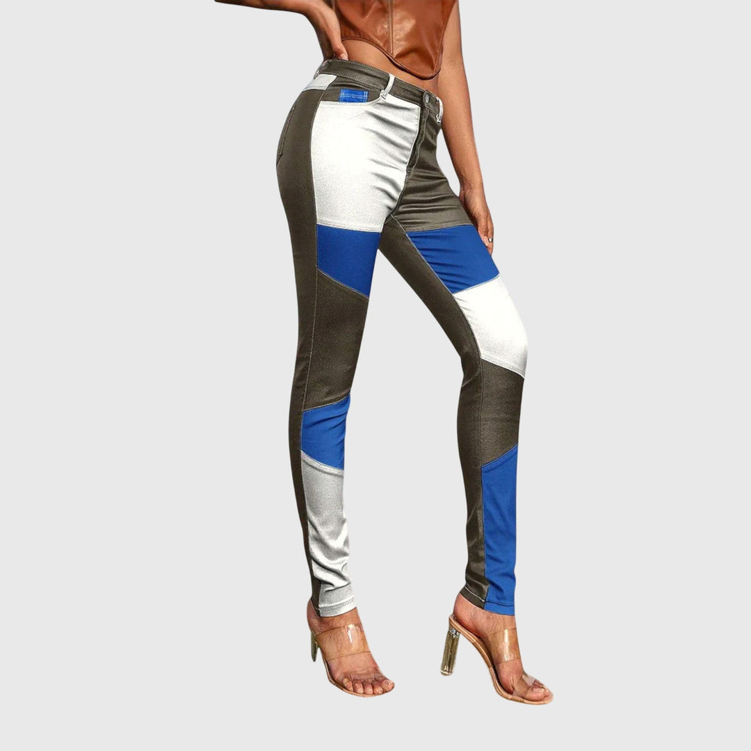 Calliope - Pantalon tube à motif color block
