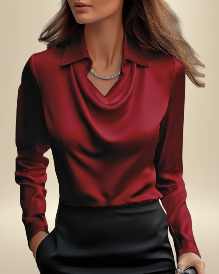 Rosalie | Long Sleeve Satin Blouse