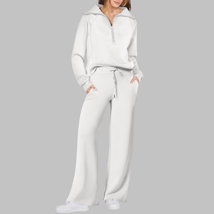 UDAY™ - Ensemble sweat-shirt confortable à demi-zip et pantalon large