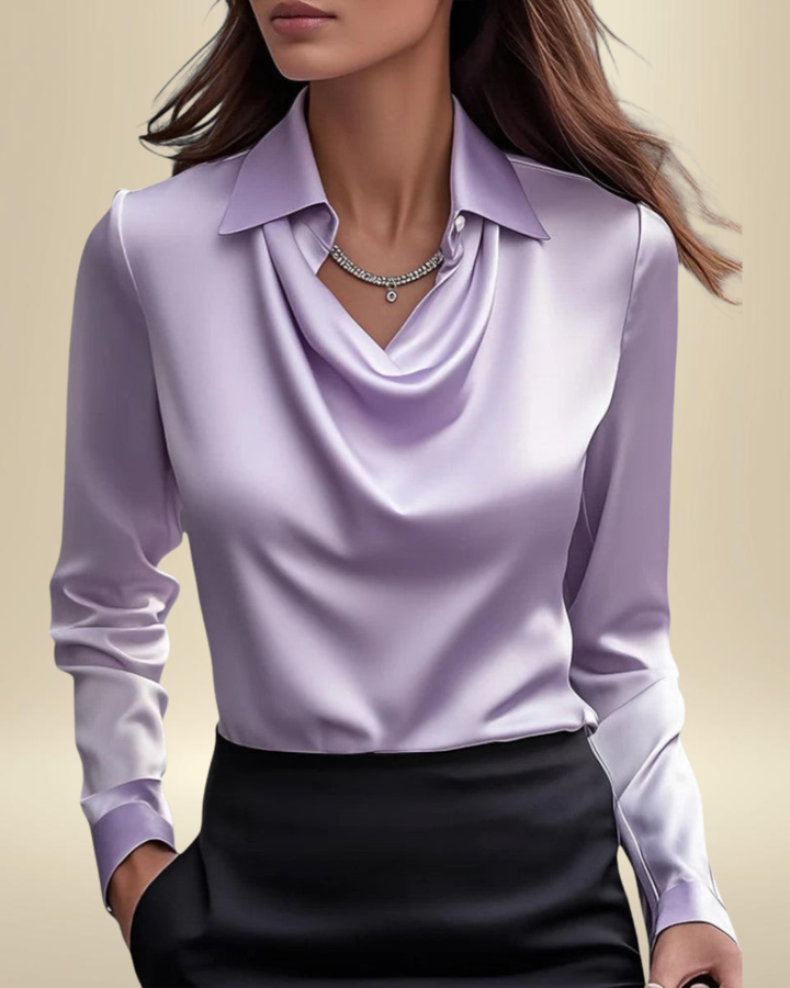 Rosalie | Long Sleeve Satin Blouse