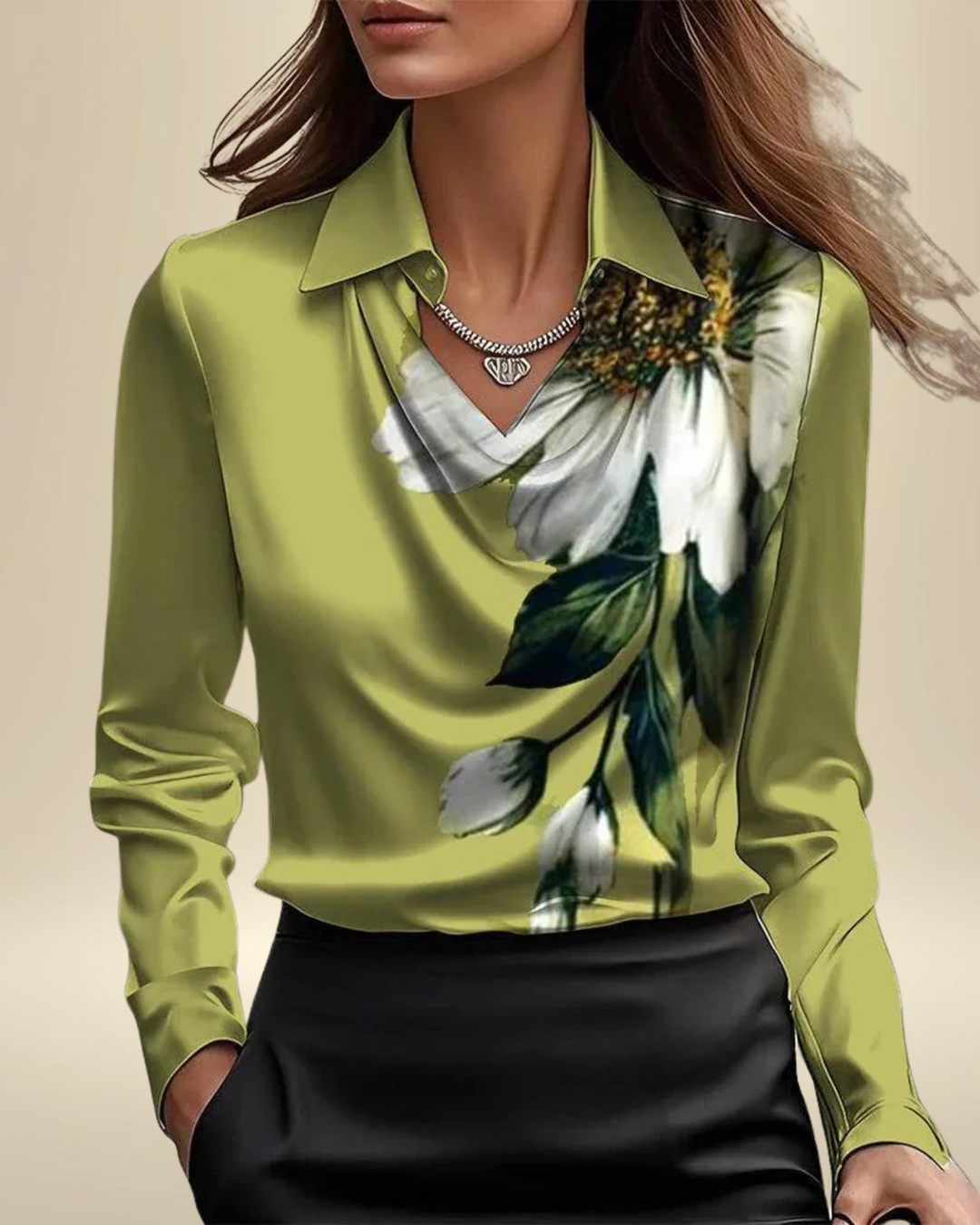 Rosalie | Long Sleeve Satin Blouse