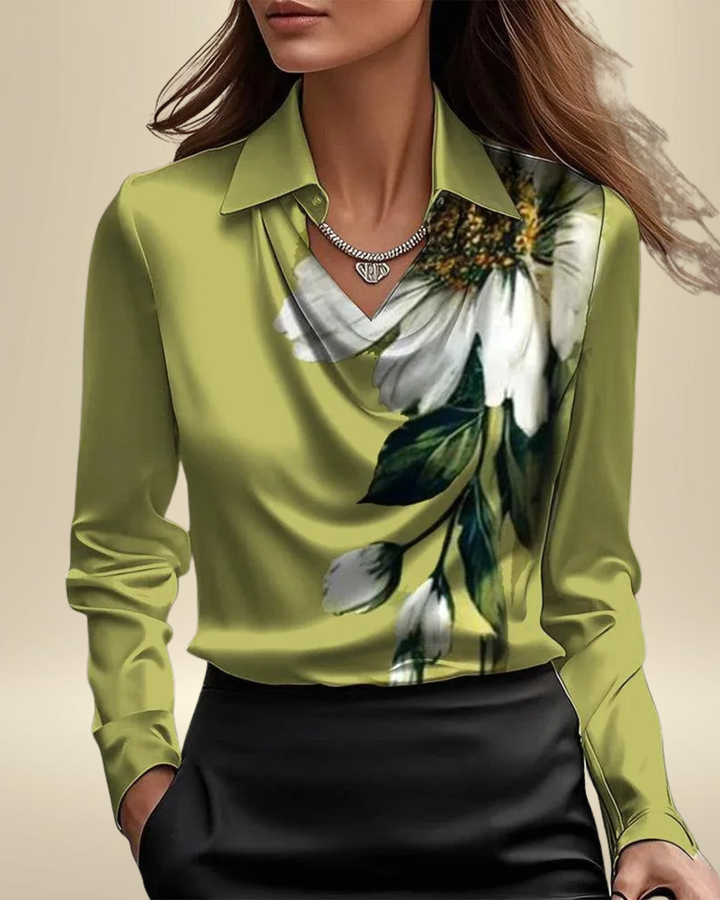 Rosalie | Long Sleeve Satin Blouse