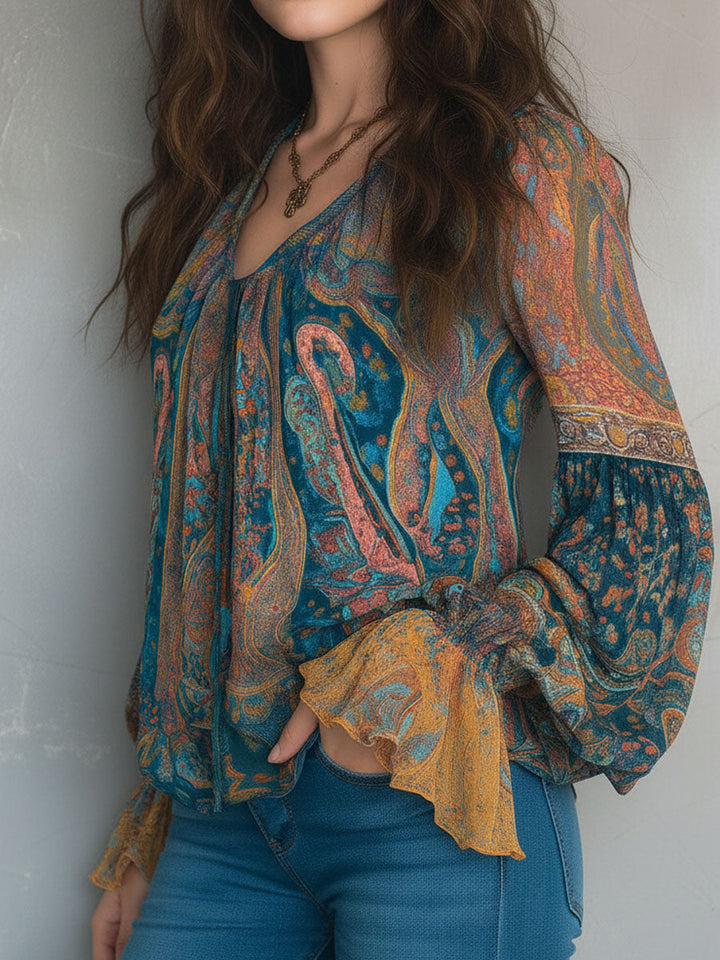 Phyllis Bohemian Paisley Blouse