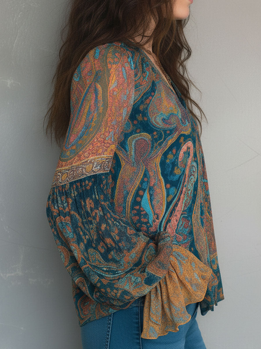 Phyllis Bohemian Paisley Blouse