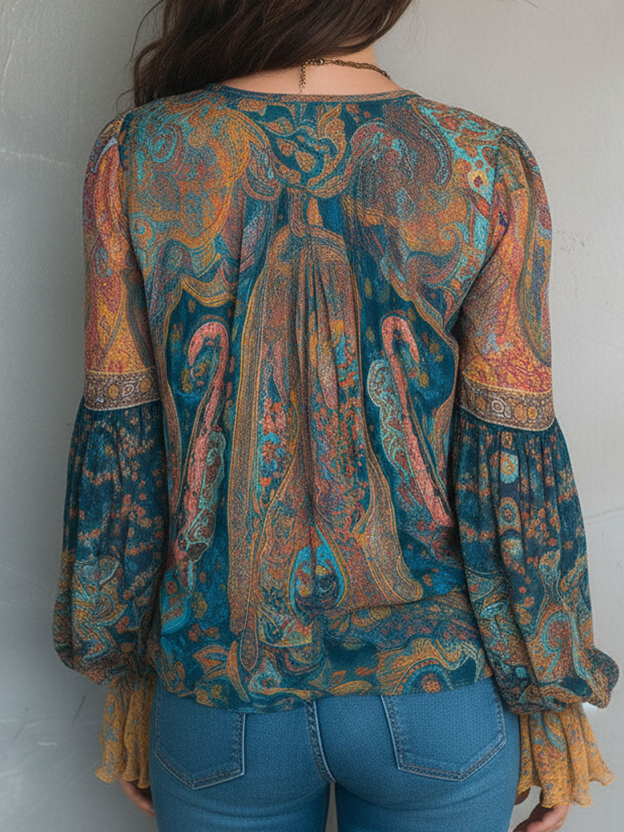 Phyllis Bohemian Paisley Blouse