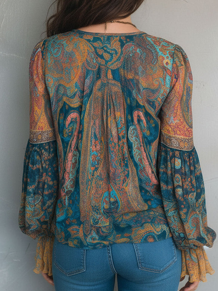 Phyllis Bohemian Paisley Blouse