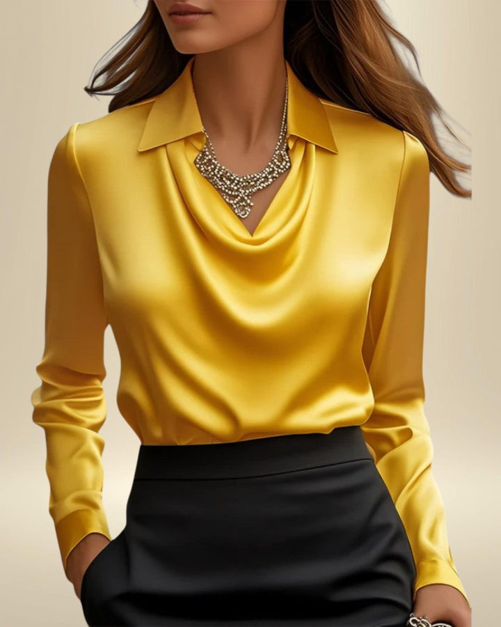 Rosalie | Long Sleeve Satin Blouse