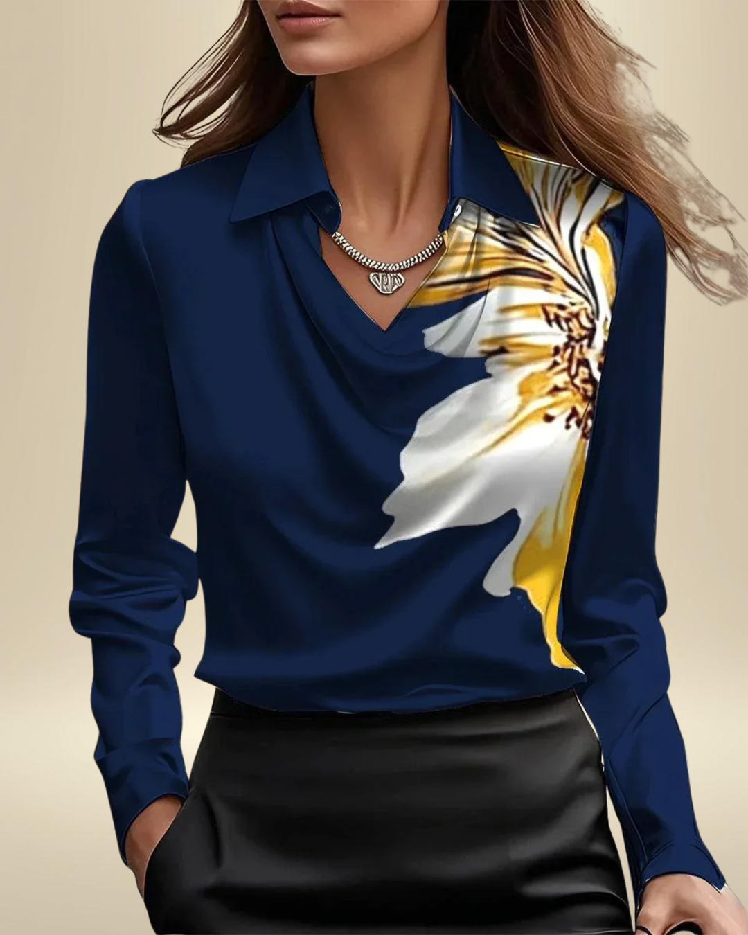 Rosalie | Long Sleeve Satin Blouse