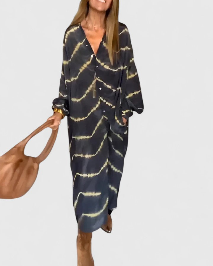 Amélie™ | Robe longue rayée bohème élégante