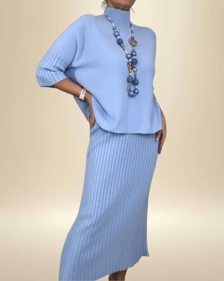 Debora | Knitted Set with Ribbed Skirt