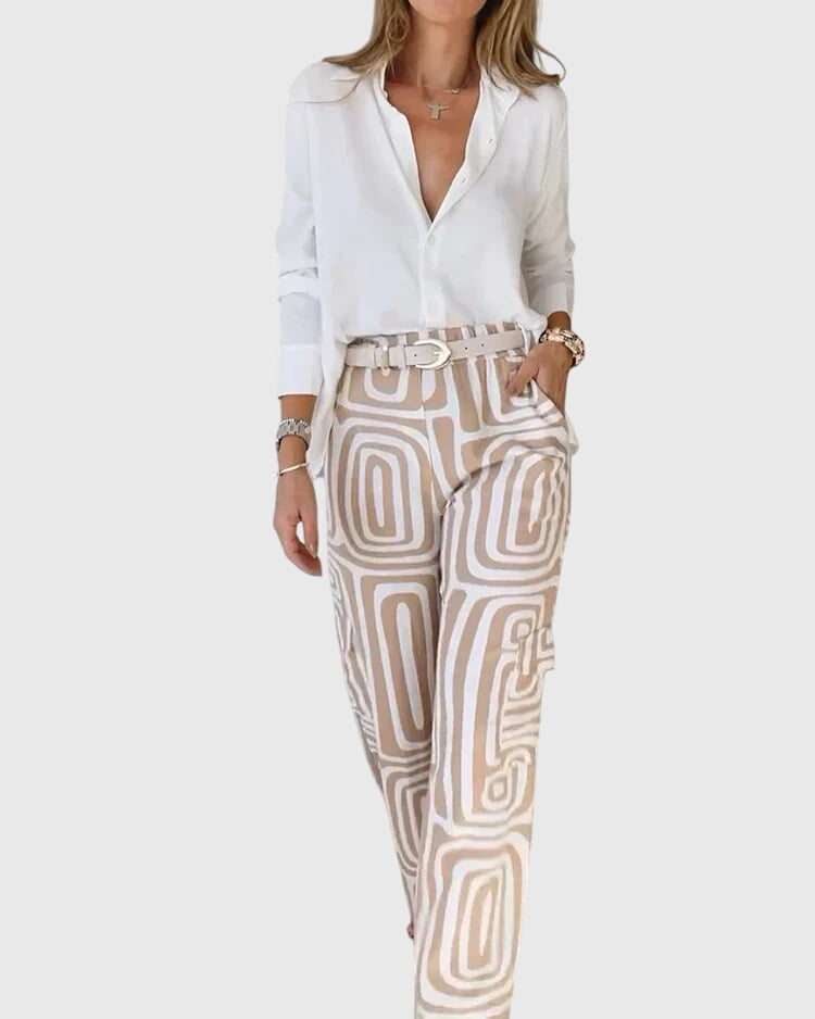 Emilia™ | Pantalon élégant + Chemisier et ceinture offerts