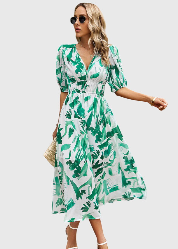 Merlin™ | Robe midi fleurie flatteuse