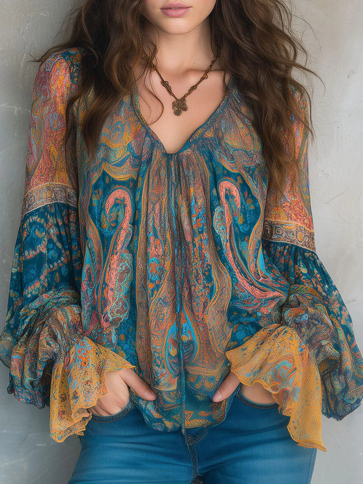 Phyllis Bohemian Paisley Blouse