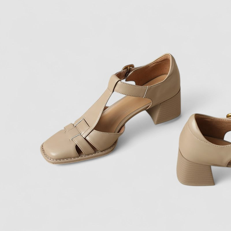Elyxiana | Escarpins confortables à bride en T et talons carrés