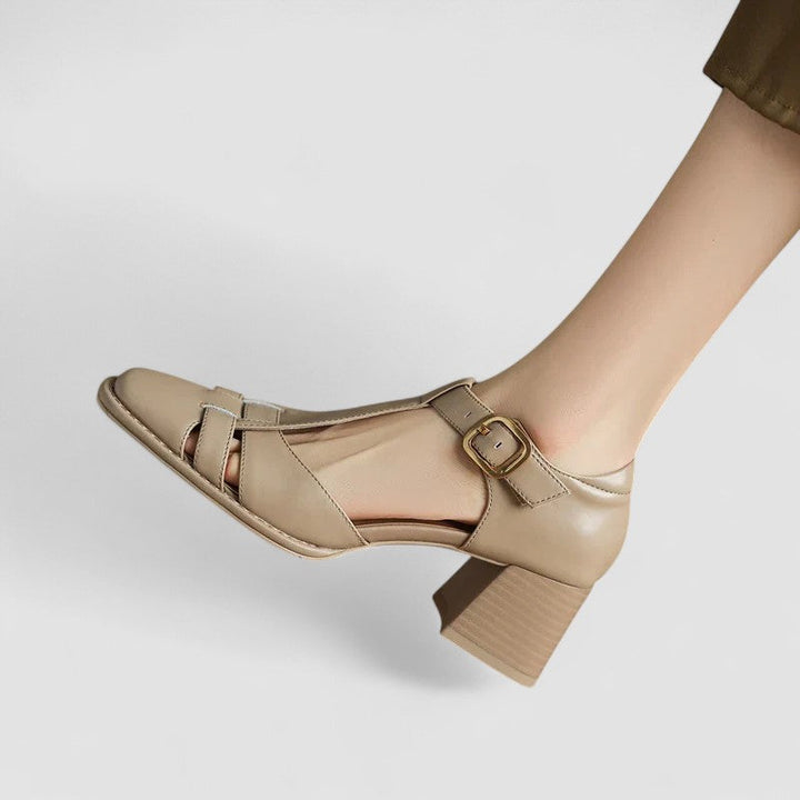 Elyxiana | Escarpins confortables à bride en T et talons carrés