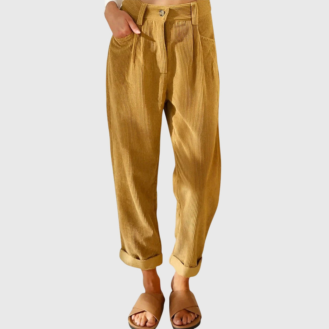 Jana - Pantalon en velours côtelé moderne