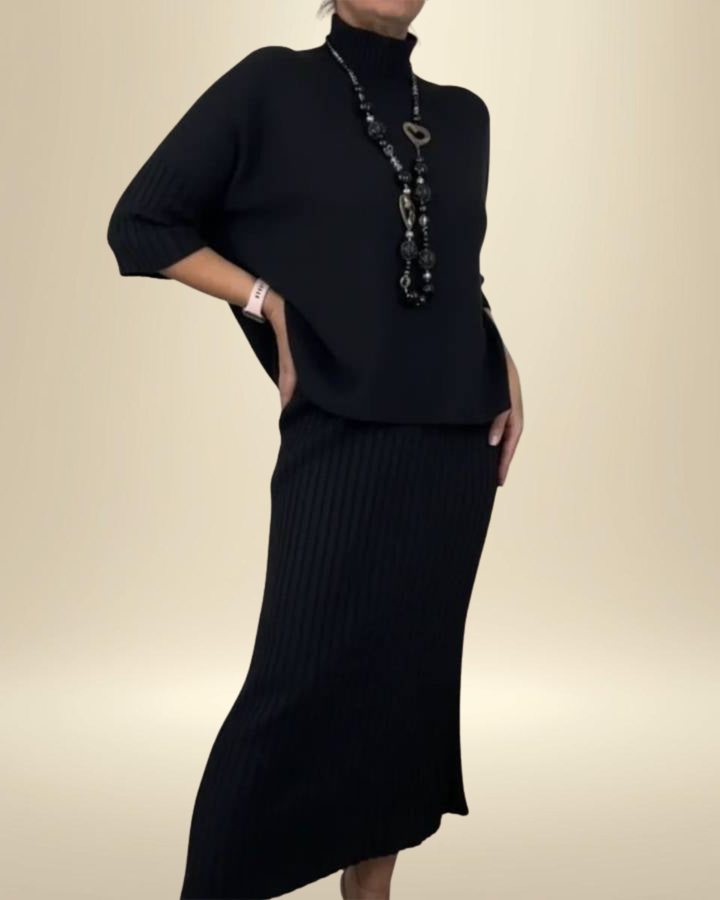 Debora | Knitted Set with Ribbed Skirt