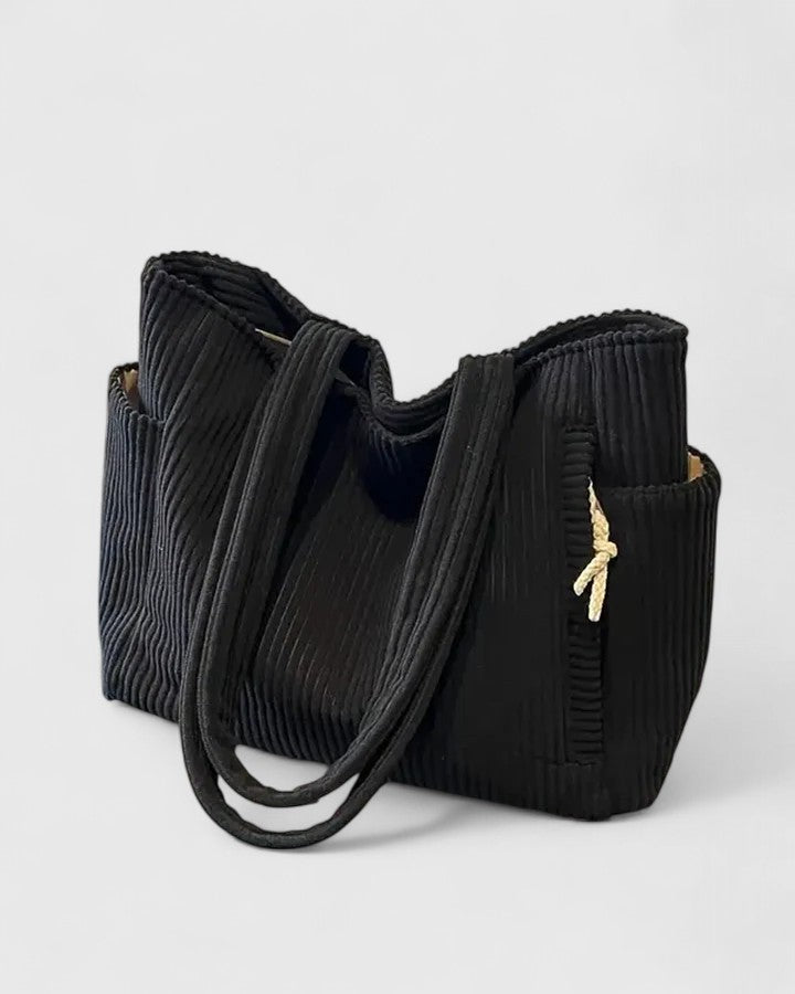 Liorane | Sac cabas côtelé luxueux avec détail en cordon