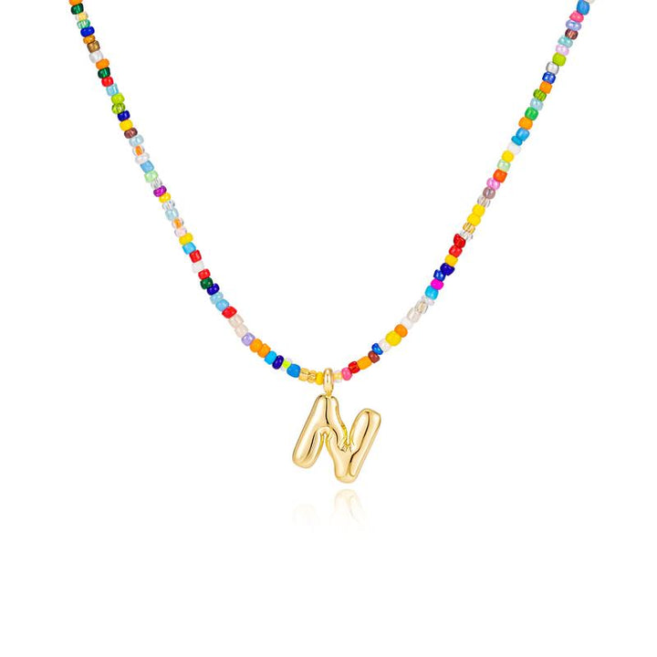 COLLIER À LETTRES À BULLES COLORÉES MACY™