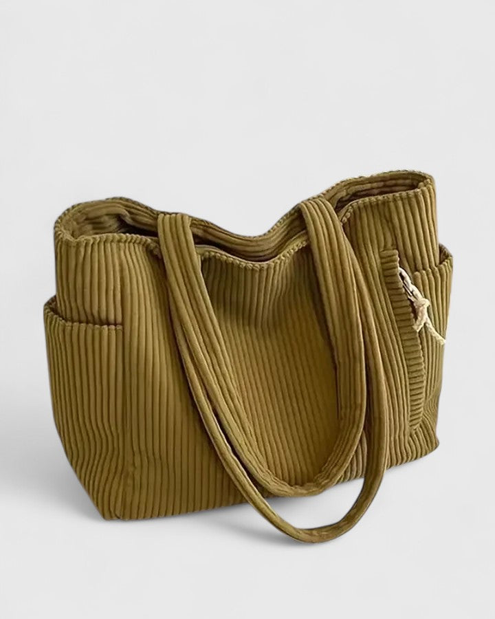 Liorane | Sac cabas côtelé luxueux avec détail en cordon