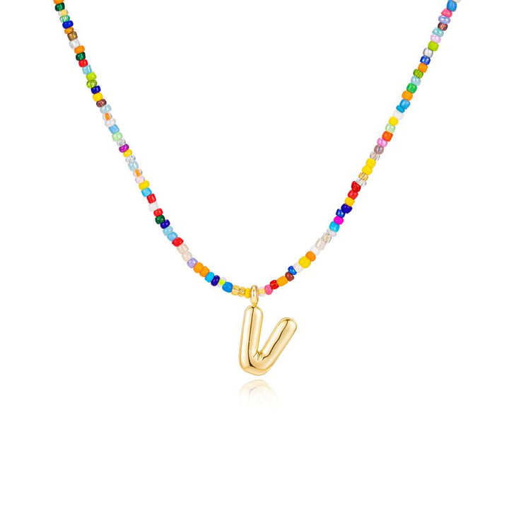 COLLIER À LETTRES À BULLES COLORÉES MACY™