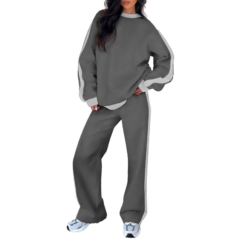 SANDI™ - Ensemble lounge confortable 2 pièces : sweat-shirt et pantalon droit
