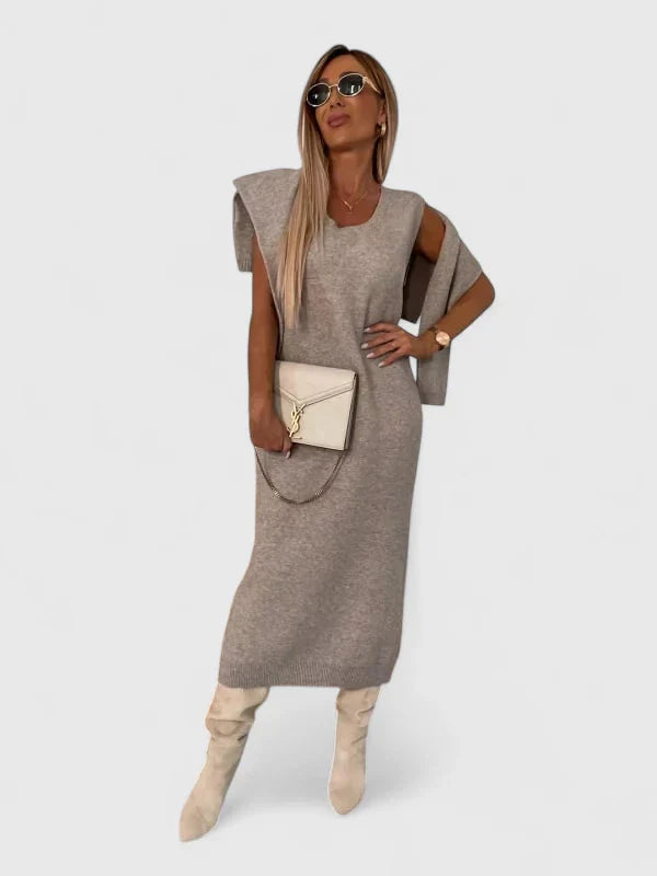 Chrystahl | Ensemble robe élégante et pull à col roulé