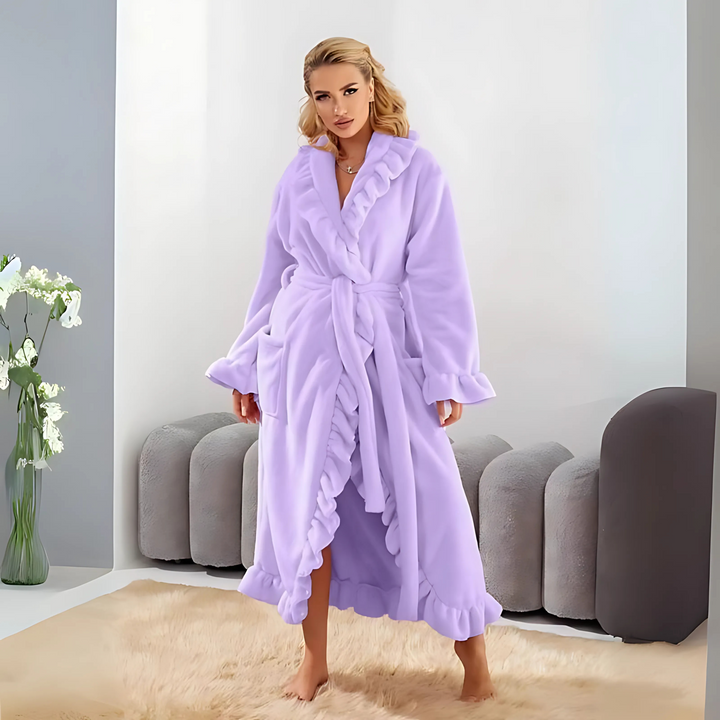 HEXA™ - Robe longue élégante à volants et manches longues