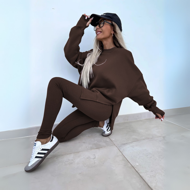 CLARIS™ - Ensemble décontracté sweat-shirt à manches longues et pantalon