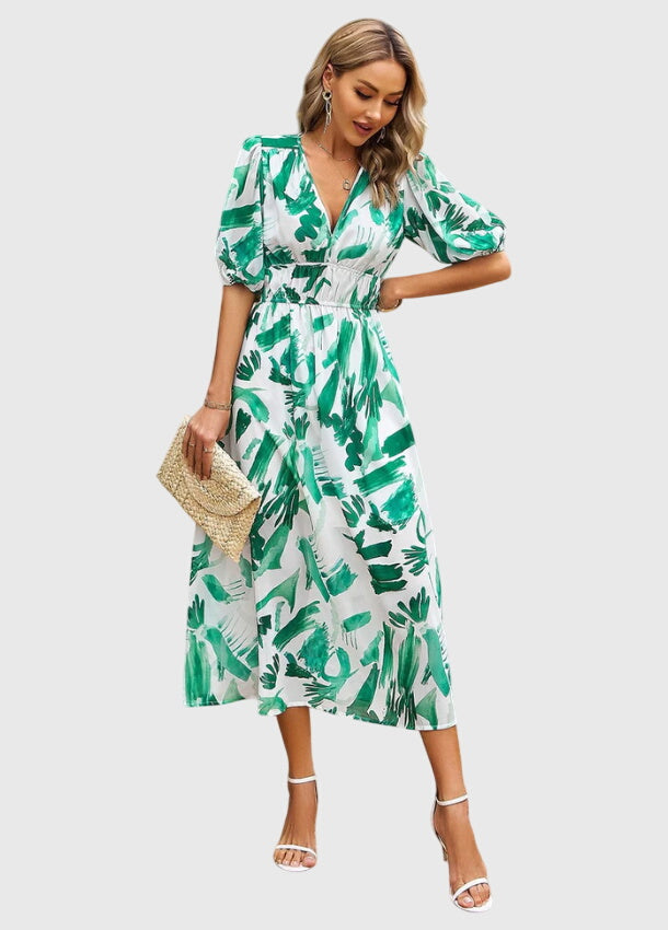 Merlin™ | Robe midi fleurie flatteuse