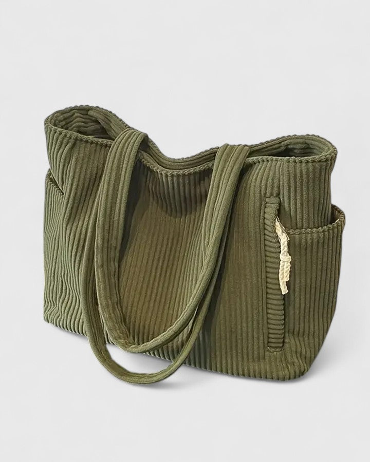 Liorane | Sac cabas côtelé luxueux avec détail en cordon
