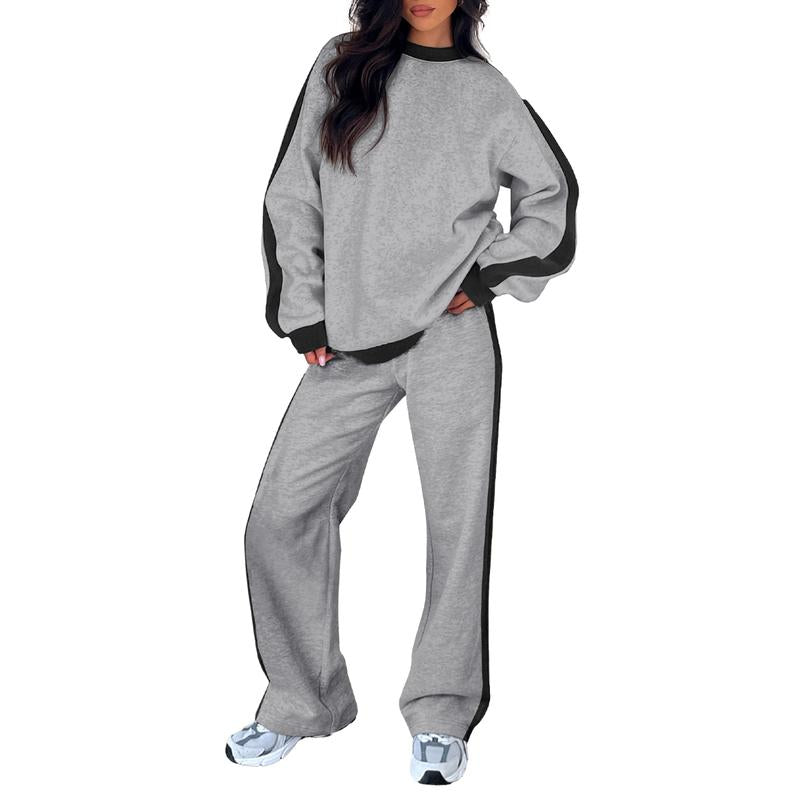 SANDI™ - Ensemble lounge confortable 2 pièces : sweat-shirt et pantalon droit