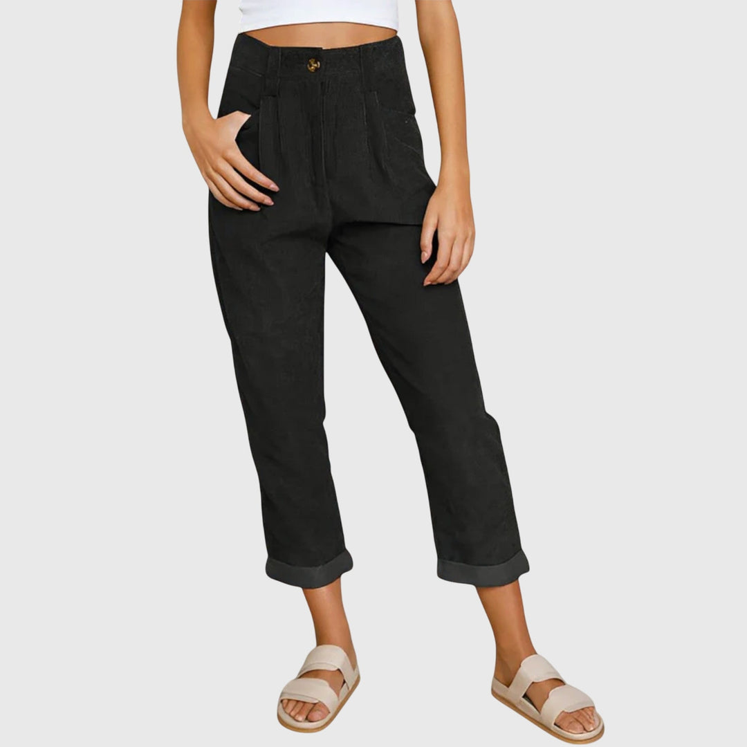 Jana - Pantalon en velours côtelé moderne