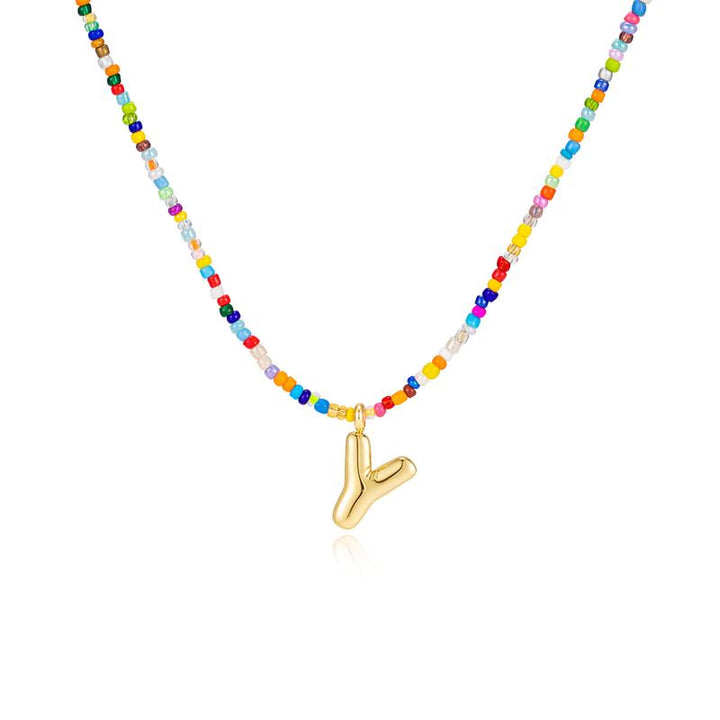 COLLIER À LETTRES À BULLES COLORÉES MACY™