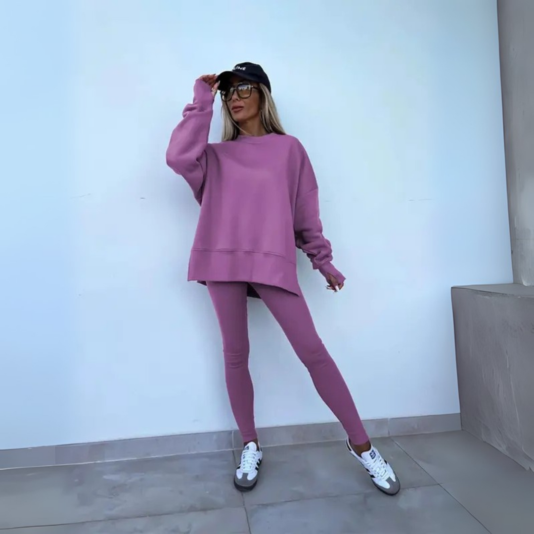 CLARIS™ - Ensemble décontracté sweat-shirt à manches longues et pantalon
