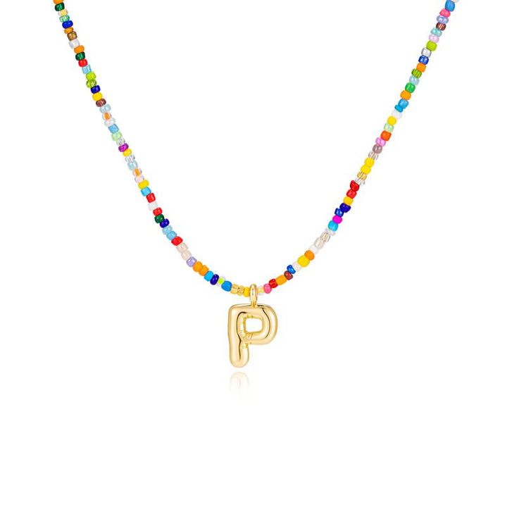COLLIER À LETTRES À BULLES COLORÉES MACY™