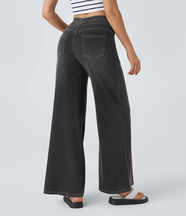 SOLÈNE™ - Jean à jambe large coupe décontractée