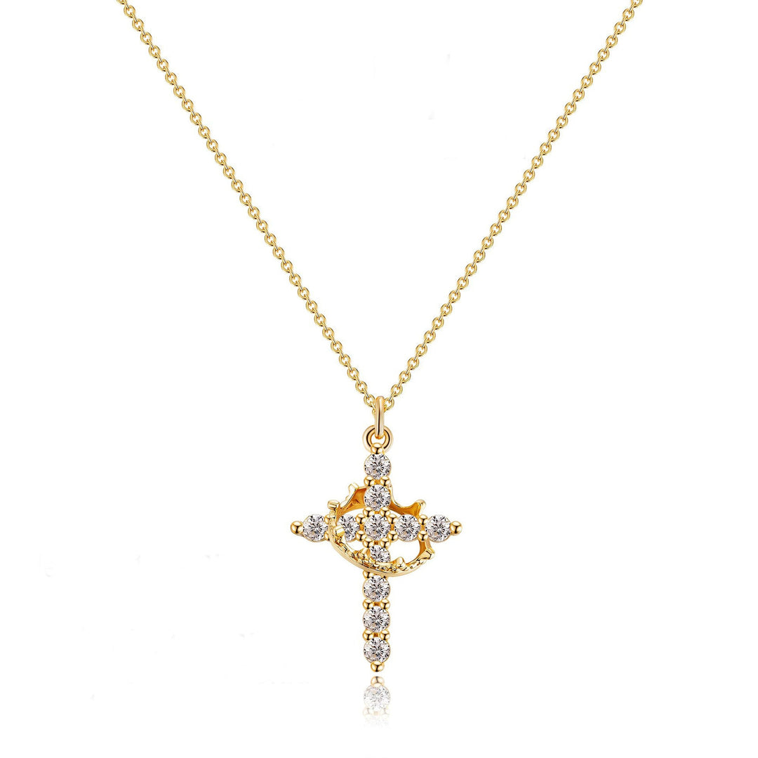 CLARISSE™ – Collier classique croix et couronne