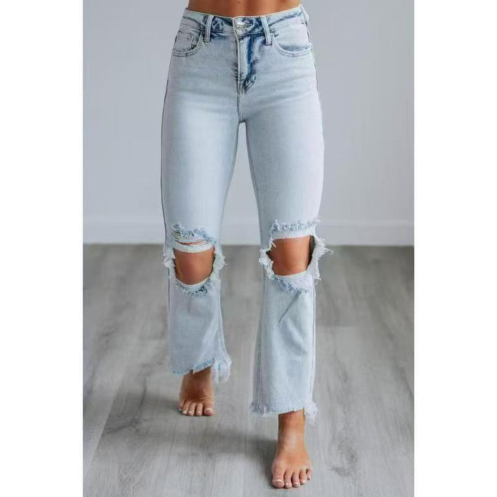 TALA™ – Jean slim déchiré délavé décontracté