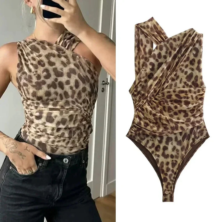 LYNE™ – Body audacieux en maille à imprimé léopard 