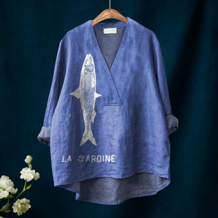 Fish Graphic Printed Blouse