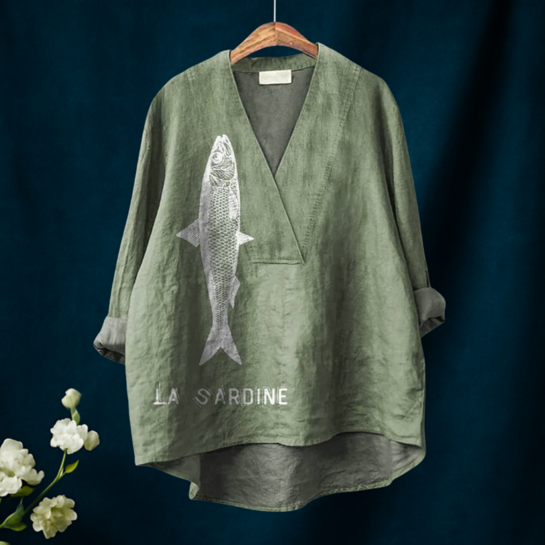Fish Graphic Printed Blouse