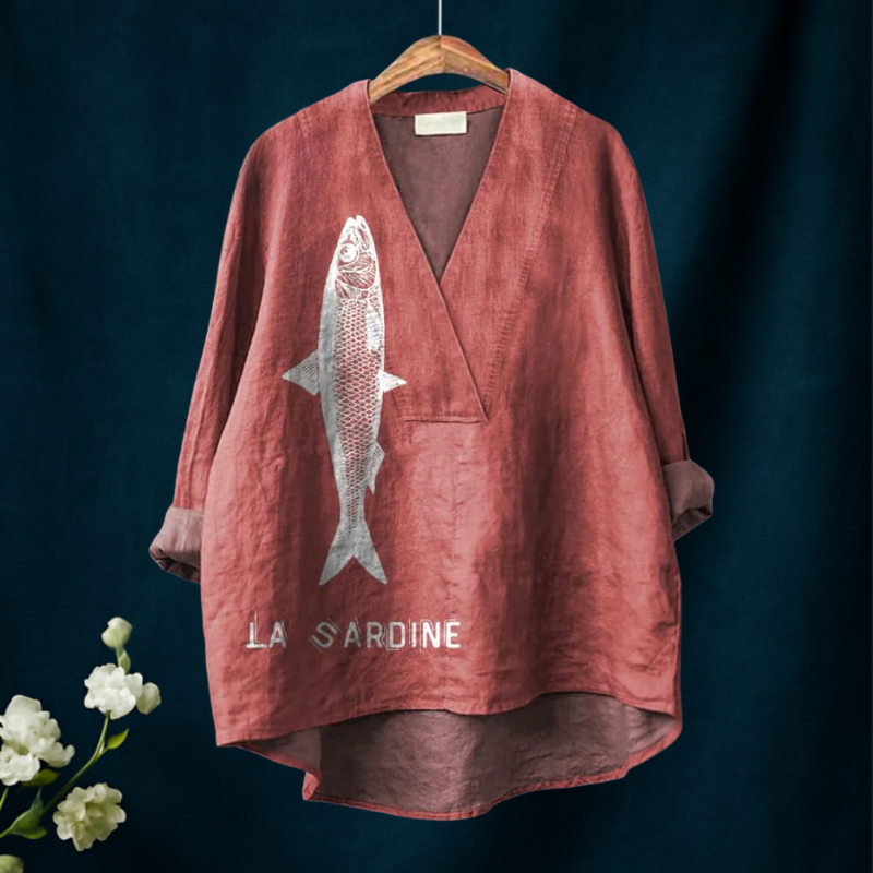 Fish Graphic Printed Blouse