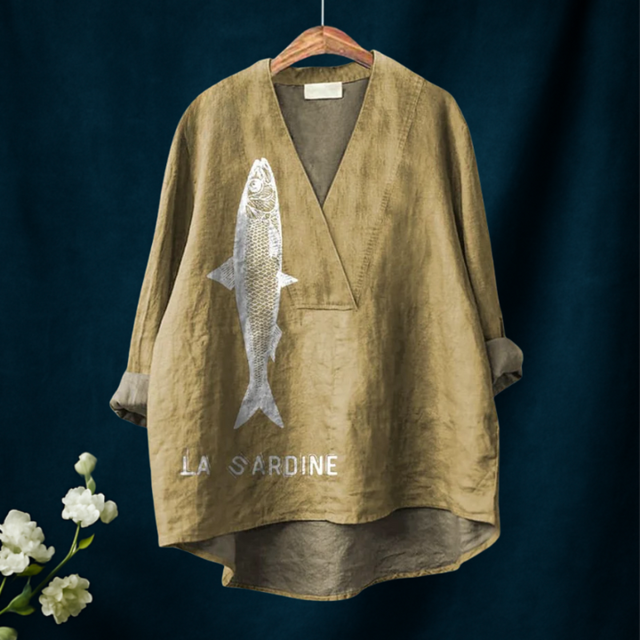 Fish Graphic Printed Blouse