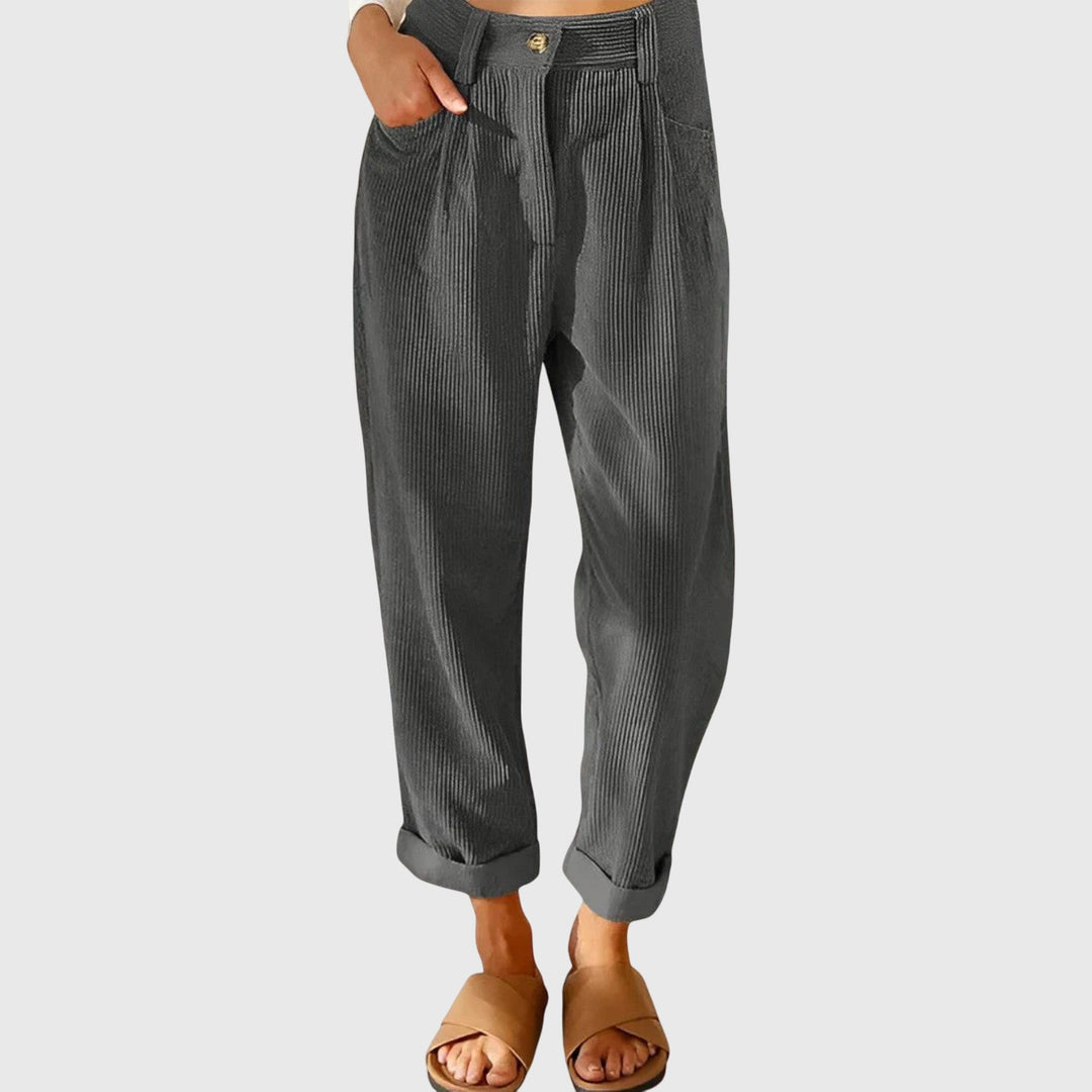 Jana - Pantalon en velours côtelé moderne