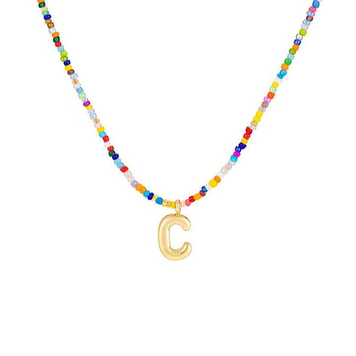 COLLIER À LETTRES À BULLES COLORÉES MACY™