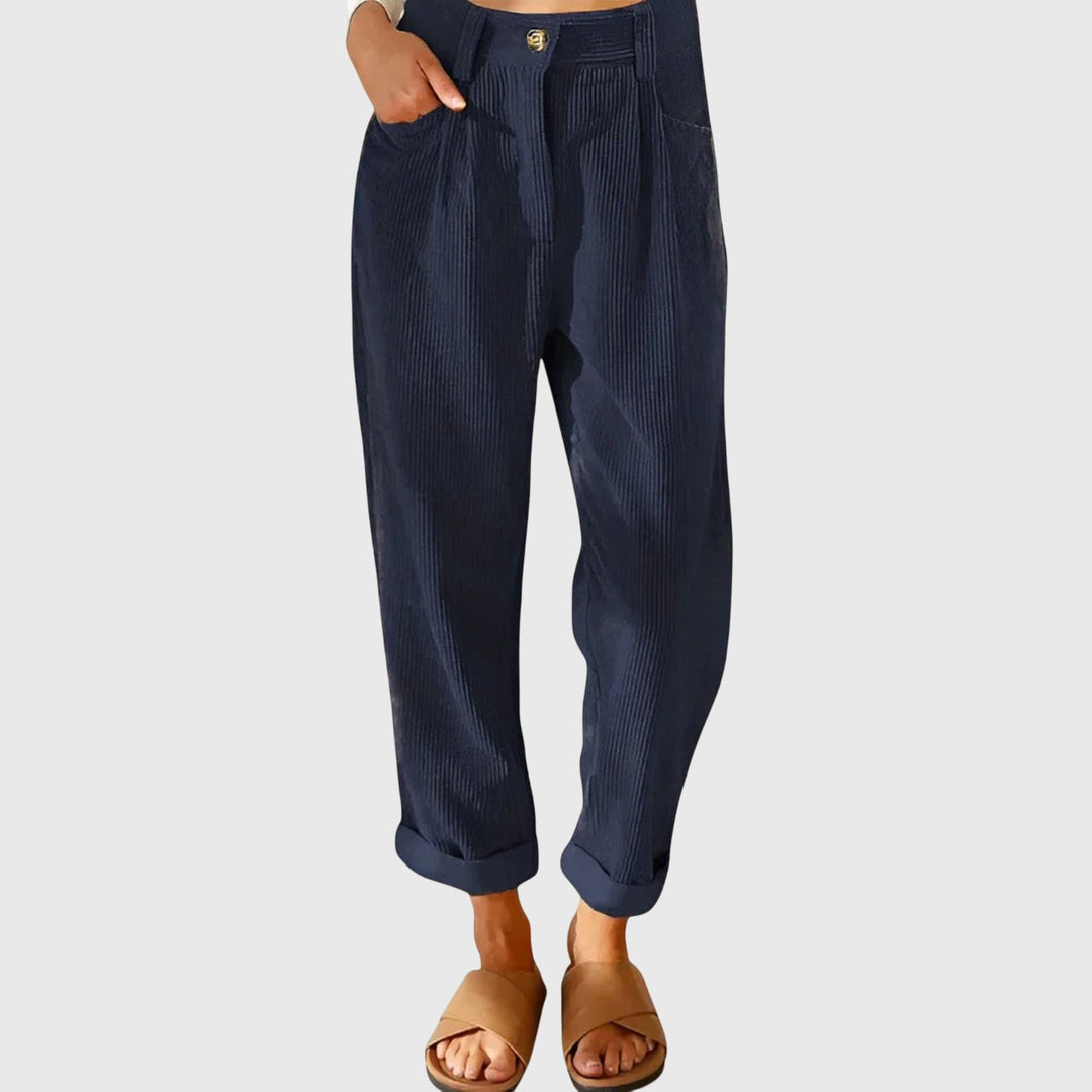 Jana - Pantalon en velours côtelé moderne