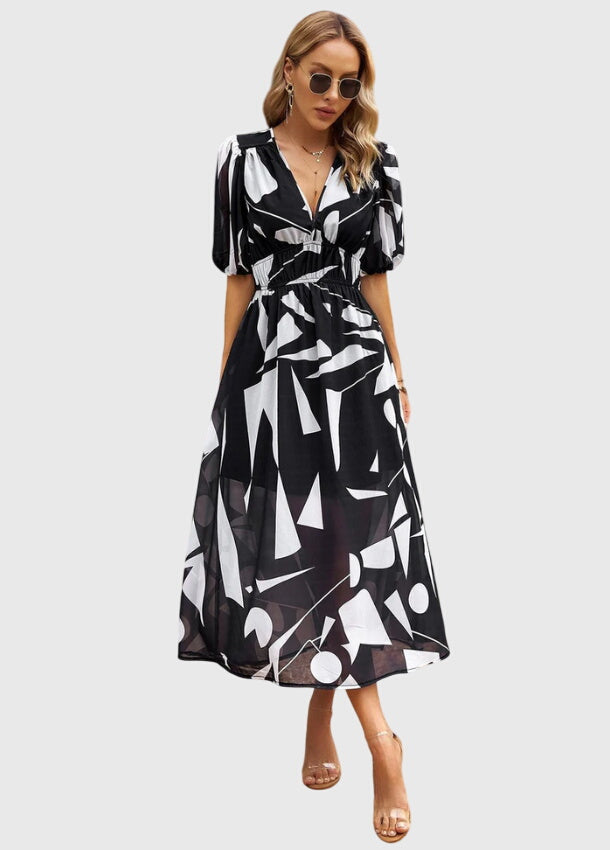 Merlin™ | Robe midi fleurie flatteuse