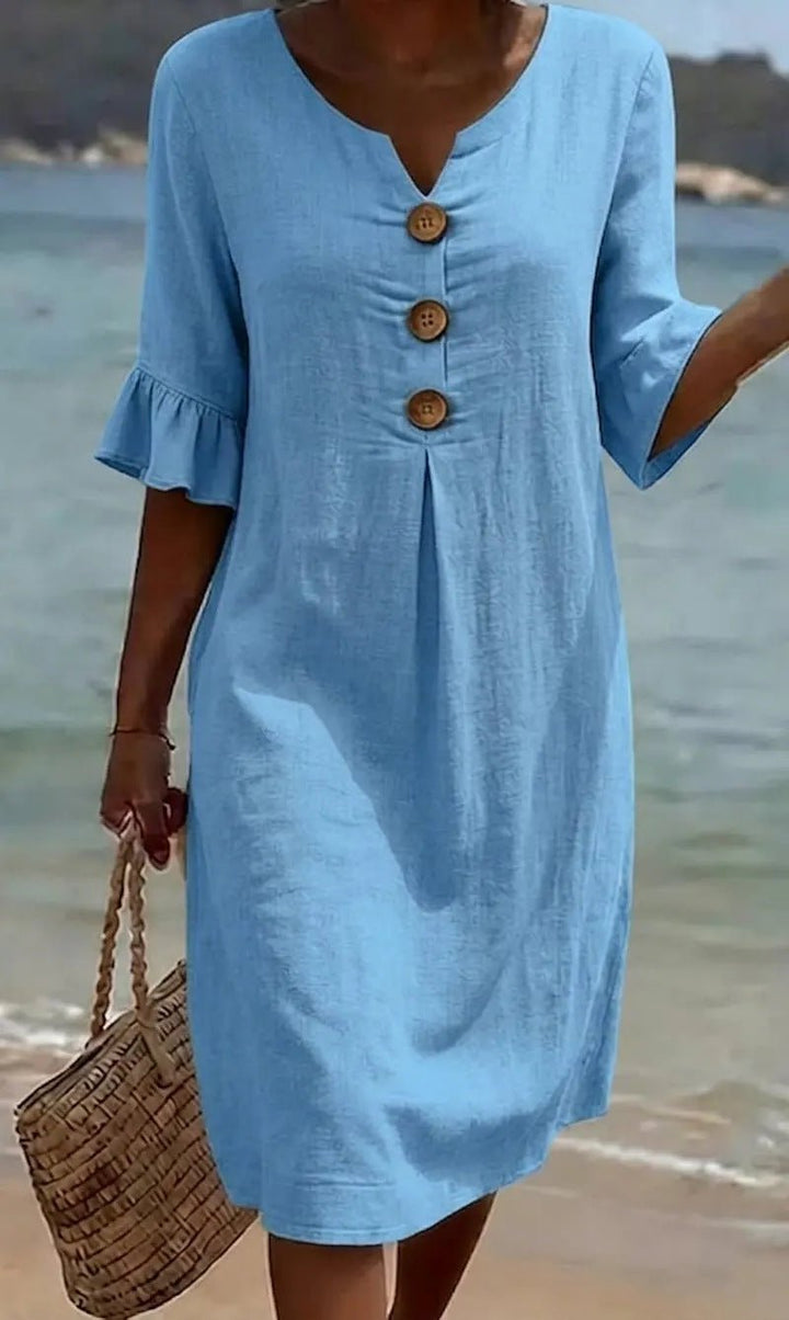 Camille  Elegant Buttoned Dress